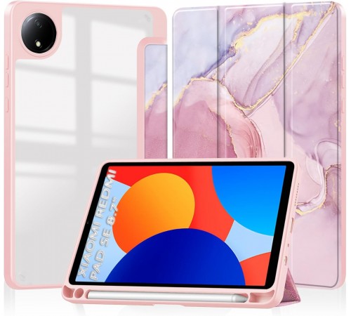Чохол-книжка BeCover Soft Edge TPU для Xiaomi Redmi Pad SE 8.7 Pink Marble (712576)