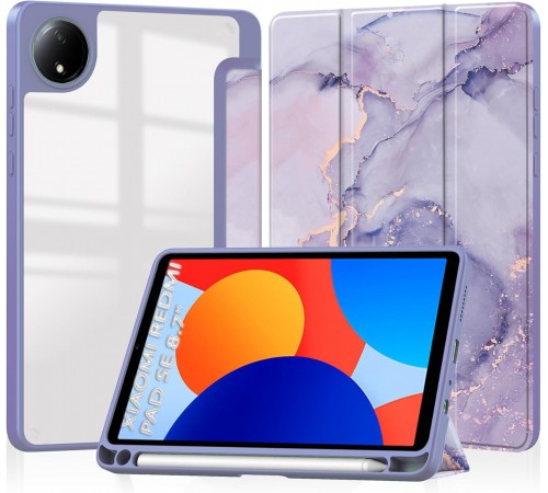 Чохол-книжка BeCover Soft Edge TPU для Xiaomi Redmi Pad SE 8.7 Purple Marble (712577)