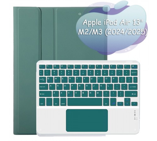 Чохол з бездротовою клавіатурою (TouchPad) BeCover для Apple iPad Air 13 (2024/2025) Dark Green (712603)