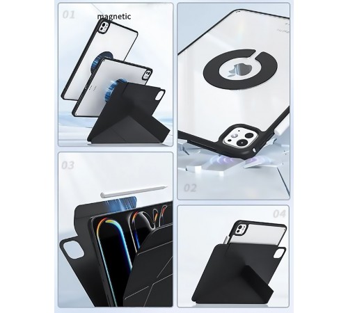 Чохол-книжка BeCover Ultra Slim Origami Flex для Apple iPad Pro 11 M4 (2024) Black (712977)