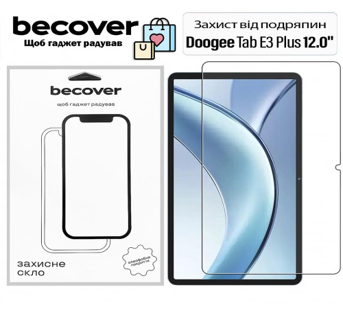 Захисне скло BeCover для Doogee Tab E3 Plus 12.0" (713714) Захисне скло BeCover для Doogee Tab E3 Plus 12.0" (713714)