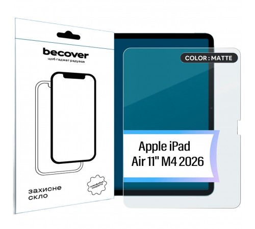 Захисне скло BeCover Matte Anti-Glare для Apple iPad Air 11" M4 2026 (715171)