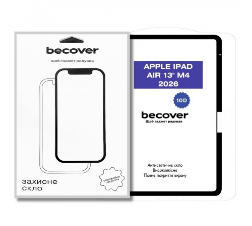 Захисне скло BeCover 10D для Apple iPad Air 13" M4 2026 Black (715173)