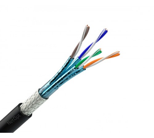 Кабель для зовнішньої прокладки OK-Net КПпПО-ВПЕ (1000) S/FTP, CAT 7A, 4х2х0,58, бухта 305м (7935107)