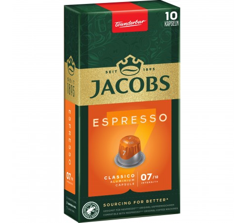 Кава в капсулах Jacobs Espresso 7 Classico 10 шт Кава в капсулах Jacobs Espresso 7 Classico 10 шт