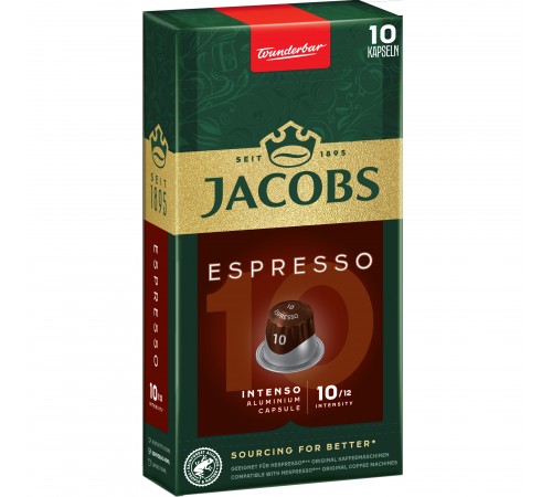 Кава в капсулах Jacobs Espresso 10 Intenso 10 шт Кава в капсулах Jacobs Espresso 10 Intenso 10 шт