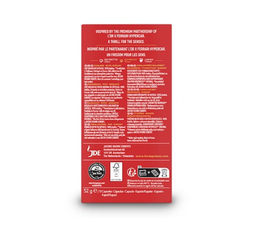 Кава в капсулах L`OR Passione Rossa Maranello Espresso 10 шт Кава в капсулах L`OR Passione Rossa Maranello Espresso 10 шт