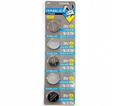 Батарейка Rablex CR2430, 3В, 5 шт Батарейка Rablex CR2430, 3В, 5 шт