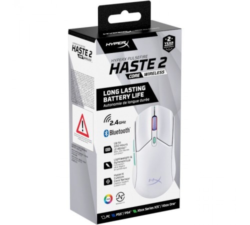 Миша бездротова HyperX Pulsefire Haste 2 Core Wireless White (8R2E7AA)