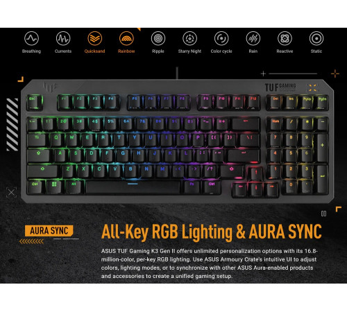 Клавiатура Asus TUF Gaming K3 Gen II Opti-Mech RGB 97key Switches ABS Black (90MP0390-BKMA00)_promo