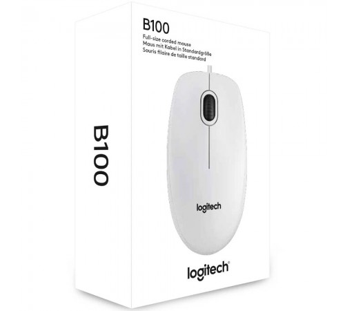 Миша Logitech B100 White (910-003360)