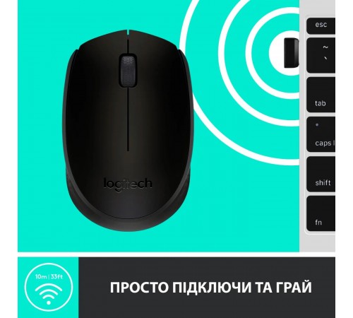 Миша бездротова Logitech M170 Grey/Black (910-004642)