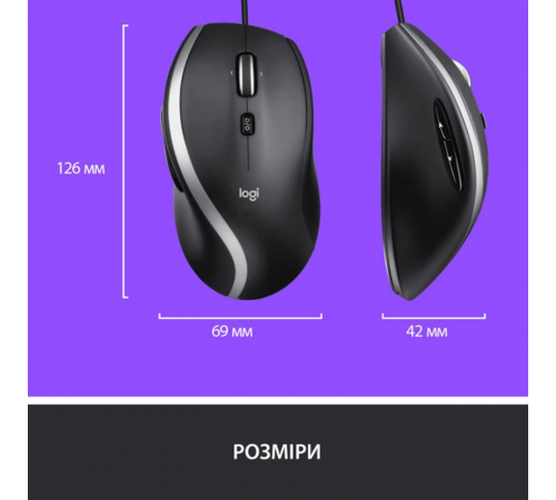 Миша Logitech Advanced Corded M500s Black (910-005784)