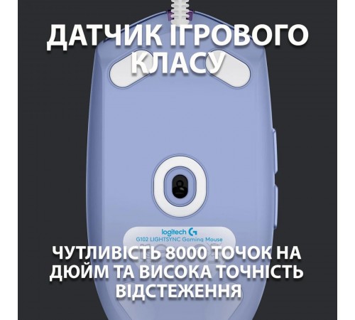 Миша Logitech G102 Lightsync Lilac (910-005854) Миша Logitech G102 Lightsync Lilac (910-005854)