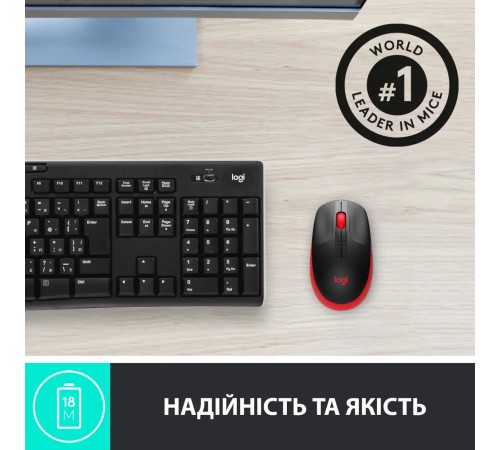 Миша бездротова Logitech M190 Wireless Red (910-005908)
