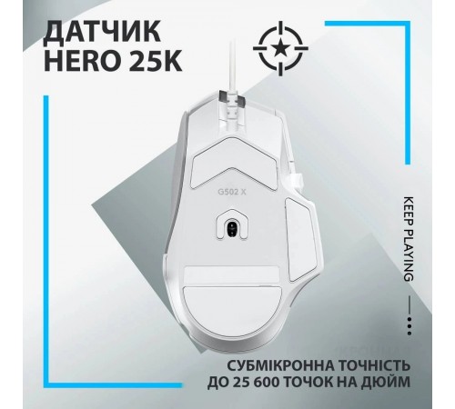 Миша Logitech G502 X White (910-006146)
