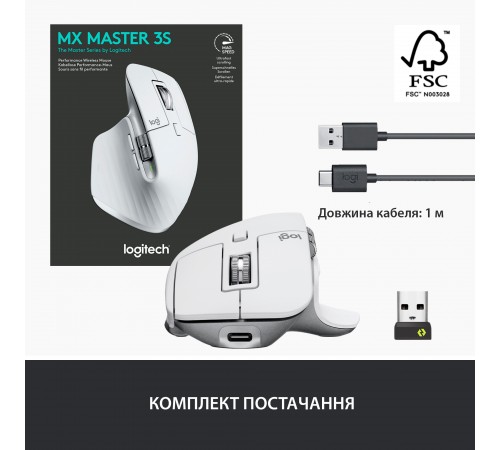 Миша Bluetooth Logitech MX Master 3S Pale Grey (910-006560) Миша Bluetooth Logitech MX Master 3S Pale Grey (910-006560)