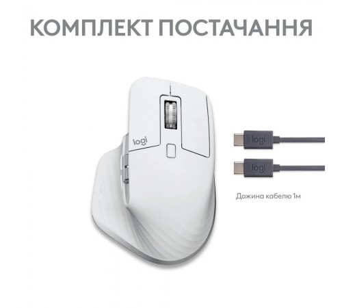 Миша Bluetooth Logitech MX Master 3S For Mac Pale Grey (910-006572)
