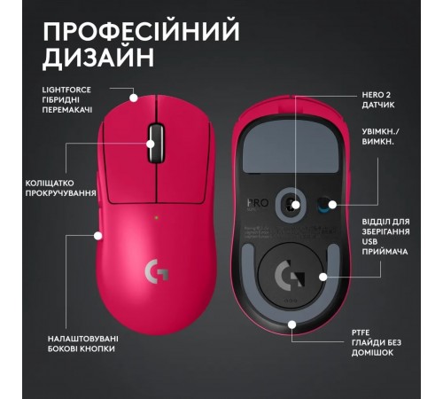 Миша бездротова Logitech G Pro X Superlight 2 Magenta (910-006797)