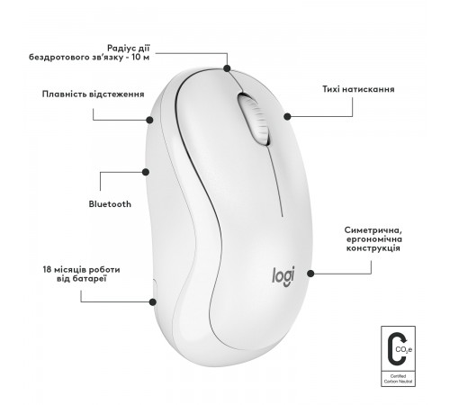 Миша бездротова Logitech M240 Silent Off White (910-007120)