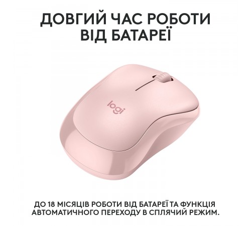 Миша бездротова Logitech M240 Silent Rose (910-007121)