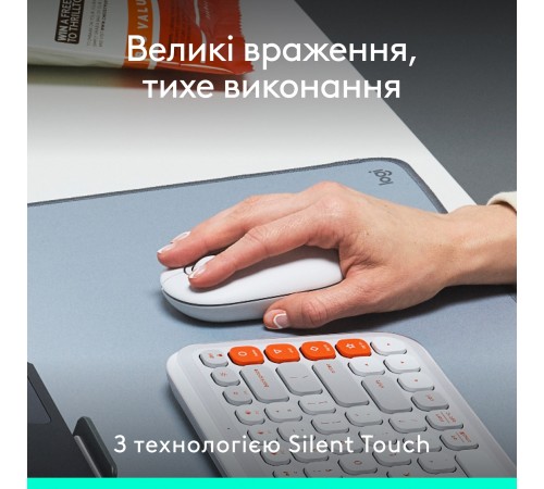 Миша бездротова Logitech Pop Mouse with Emoji Off-White (910-007411) Миша бездротова Logitech Pop Mouse with Emoji Off-White (910-007411)