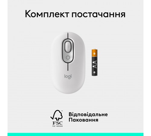 Миша бездротова Logitech Pop Mouse with Emoji Off-White (910-007411) Миша бездротова Logitech Pop Mouse with Emoji Off-White (910-007411)