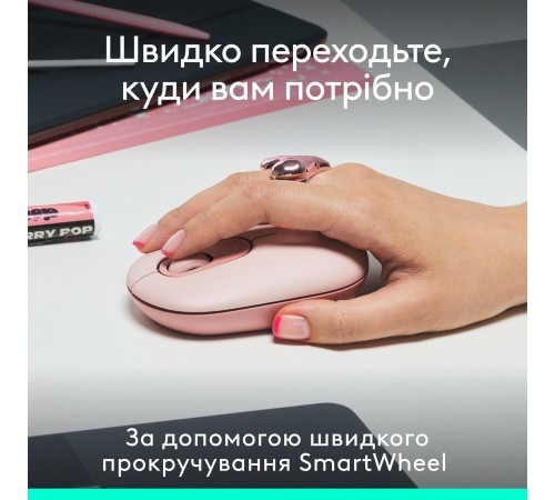 Миша бездротова Logitech Pop Mouse with Emoji Rose (910-007413)