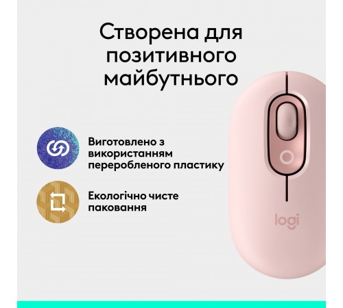 Миша бездротова Logitech Pop Mouse with Emoji Rose (910-007413)