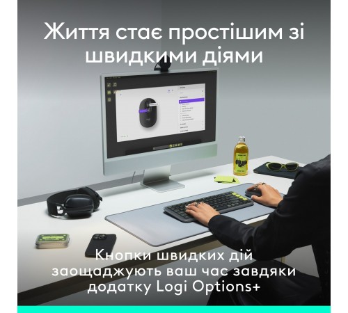 Миша бездротова Logitech Pop Mouse with Emoji Lilac (910-007414)