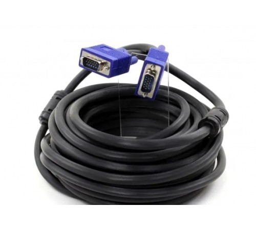 Кабель Atcom (9151) VGA-VGA HD15M/HD15M с 2-ма фер. кільцями, 10м Кабель Atcom (9151) VGA-VGA HD15M/HD15M с 2-ма фер. кільцями, 10м