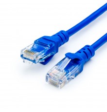 Патч-корд литий, UTP, RJ45, Cat.5e, 2m, синій