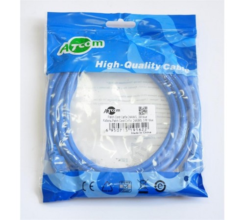 Патч-корд литий, UTP, RJ45, Cat.5e, 3m, синій Патч-корд литий, UTP, RJ45, Cat.5e, 3m, синій