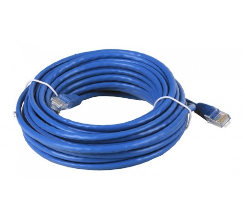 Патч-корд литий, UTP, RJ45, Cat.5e, 10m, синій Патч-корд литий, UTP, RJ45, Cat.5e, 10m, синій