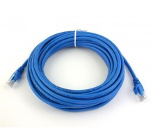 Патч-корд литий, UTP, RJ45, Cat.5e, 15m, синій