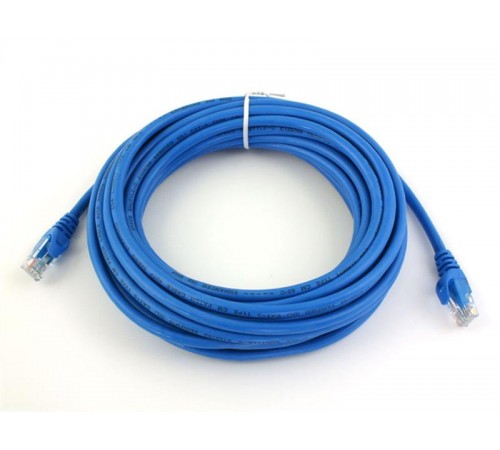Патч-корд литий, UTP, RJ45, Cat.5e, 15m, синій Патч-корд литий, UTP, RJ45, Cat.5e, 15m, синій