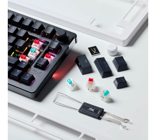 Клавіатура бездротова HyperX Alloy Rise 75 Red RGB UA Black (91Y91AA)