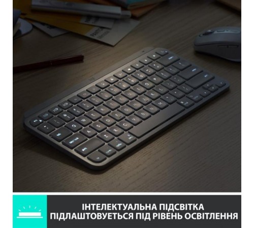Клавіатура бездротова Logitech MX Keys Mini Wireless Illuminated UA Pale Gray (920-010499) Клавіатура бездротова Logitech MX Keys Mini Wireless Illuminated UA Pale Gray (920-010499)