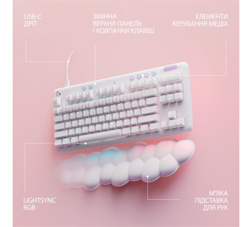 Клавiатура Logitech G713 Linear White (920-010678)