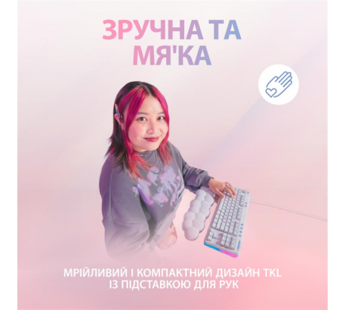 Клавiатура Logitech G713 Linear White (920-010678)