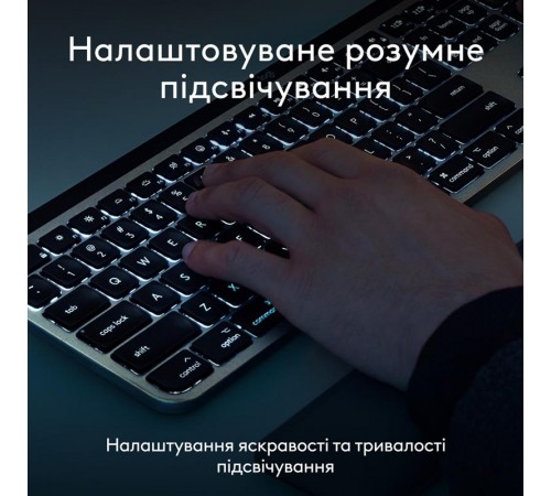 Клавiатура бездротова Logitech MX Keys S for Mac Space Grey (920-011637) Клавiатура бездротова Logitech MX Keys S for Mac Space Grey (920-011637)