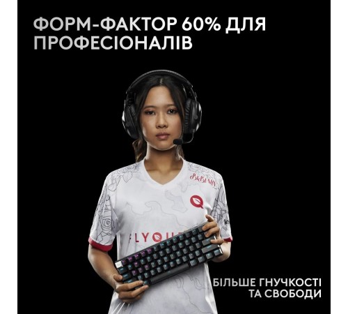 Клавiатура бездротова Logitech G PRO X 60 TKL GX Optical Black Tactile (920-011911) Клавiатура бездротова Logitech G PRO X 60 TKL GX Optical Black Tactile (920-011911)