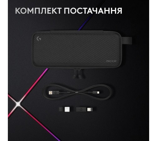 Клавiатура бездротова Logitech G PRO X 60 TKL GX Optical Black Tactile (920-011911) Клавiатура бездротова Logitech G PRO X 60 TKL GX Optical Black Tactile (920-011911)