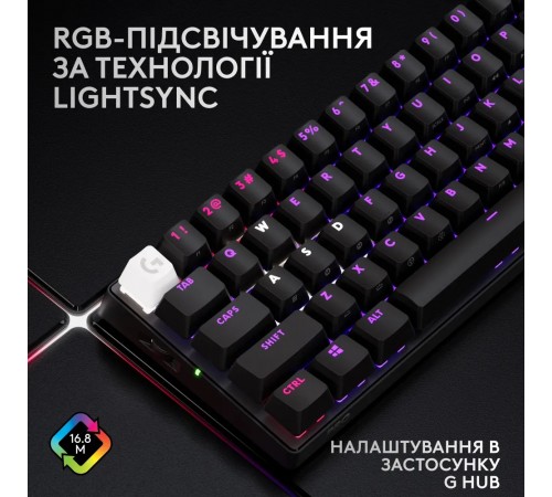 Клавiатура бездротова Logitech G PRO X 60 TKL GX Optical Black Tactile (920-011911) Клавiатура бездротова Logitech G PRO X 60 TKL GX Optical Black Tactile (920-011911)