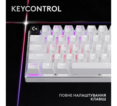 Клавiатура бездротова Logitech G PRO X 60 TKL GX Optical Tactile White (920-011930) Клавiатура бездротова Logitech G PRO X 60 TKL GX Optical Tactile White (920-011930)