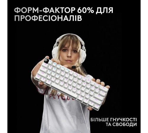 Клавiатура бездротова Logitech G PRO X 60 TKL GX Optical Tactile White (920-011930) Клавiатура бездротова Logitech G PRO X 60 TKL GX Optical Tactile White (920-011930)
