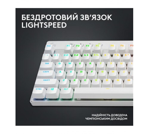 Клавiатура бездротова Logitech G PRO X TKL Lightspeed White Tactile (920-012148) Клавiатура бездротова Logitech G PRO X TKL Lightspeed White Tactile (920-012148)