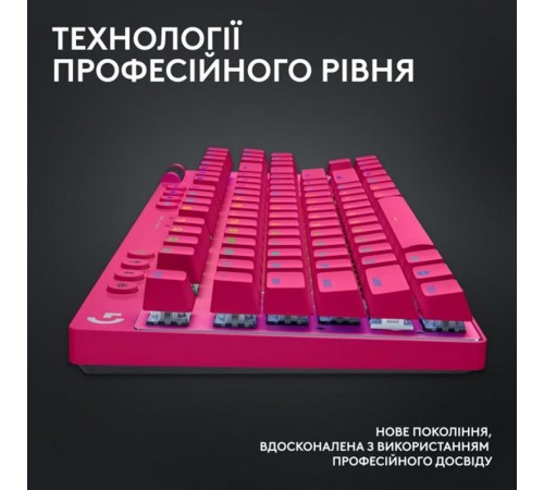 Клавiатура бездротова Logitech G PRO X TKL Lightspeed Magenta (920-012159) Клавiатура бездротова Logitech G PRO X TKL Lightspeed Magenta (920-012159)