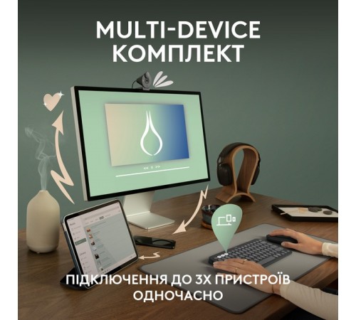 Комплект (клавіатура, миша) бездротовий Logitech Pebble 2 Combo Graphite (920-012239)