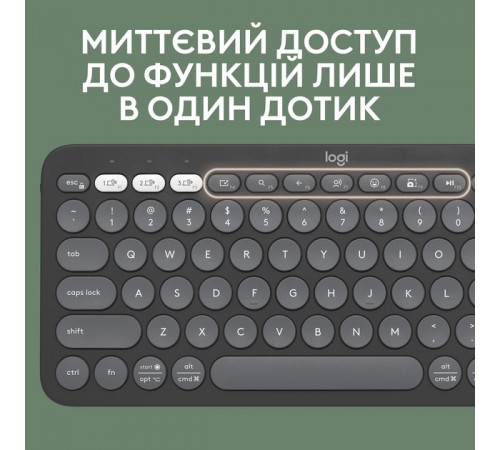Комплект (клавіатура, миша) бездротовий Logitech Pebble 2 Combo Graphite (920-012239)